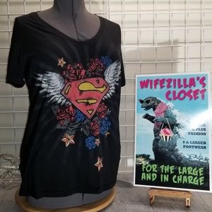 DC Comics Black Superman Graphic T shirt  - 2x